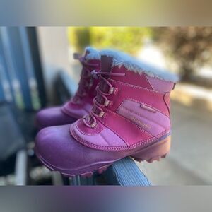 Columbia Girls Rope Tow Purple Pink Waterproof Snow Winter Boots Sz 4